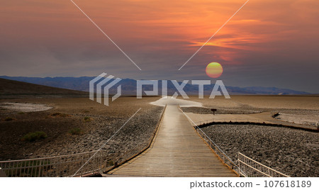 Badwater viewpoint, death valley, california, usa Badwater viewpoint, death valley, california, usa 107618189