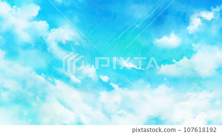 Blue sky watercolor_1 Generative AI 107618192