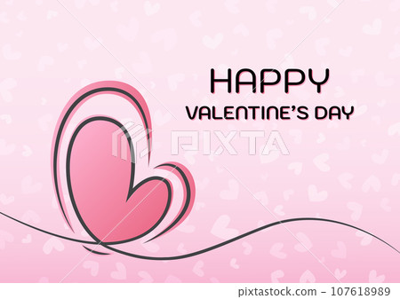 Love hand draw heart pink valentine background 107618989