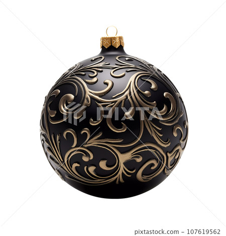 Black Christmas Ball Realistic 3D Style Black Christmas Ball Realistic 3D Style 107619562