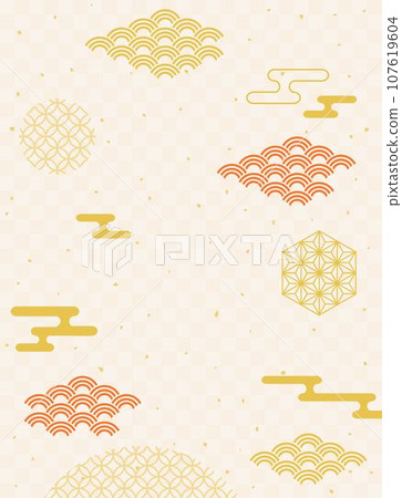 華麗的日本花紋背景素材 107619604