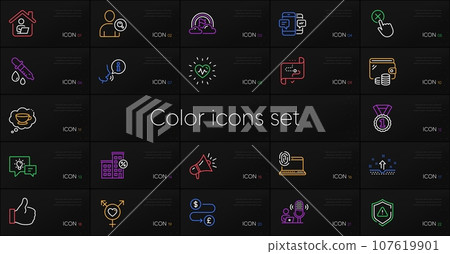 Set of Smartphone sms, Computer fingerprint and Best rank line icons. Include Money transfer, Like, Chemistry pipette icons. Find user, Genders, Lgbt web elements. Work home, Coffee cup. Vector Set of Smartphone sms, Computer fingerprint and Best rank line icons. Include Money transfer, Like, Chemistry pipette icons. Find user, Genders, Lgbt web elements. Work home, Coffee cup. Vector 107619901