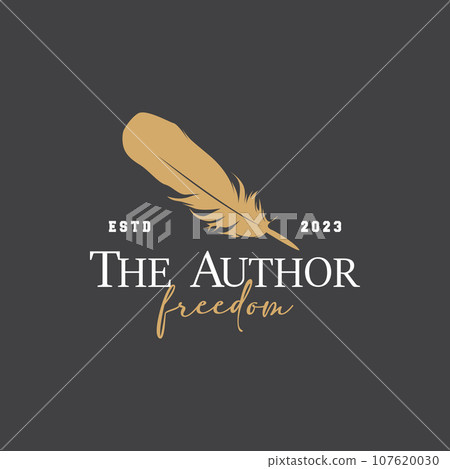 Feather Logo Design Minimalist Vector Template 107620030