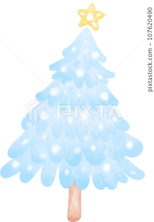 Blue Christmas Tree illustration watercolor Blue Christmas Tree illustration watercolor 107620490
