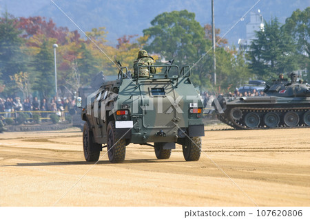 Ground Self-Defense Force light armored vehicle participating in a training exhibition Ground Self-Defense Force light armored vehicle participating in a training exhibition 107620806