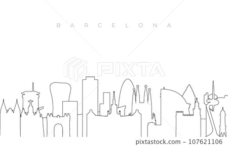 Outline Barcelona skyline.  107621106