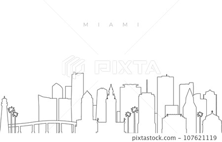 Outline Miami skyline. Outline Miami skyline. 107621119