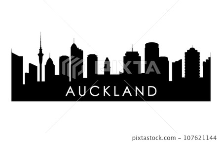 Auckland skyline silhouette. Auckland skyline silhouette. 107621144