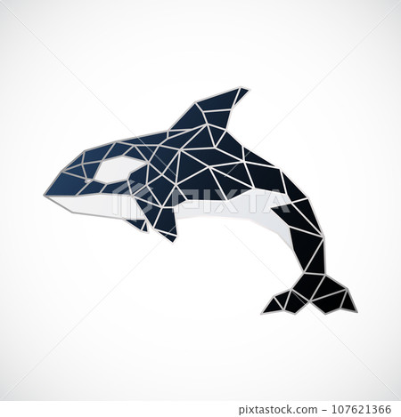 Abstract polygonal Orca dolphin design. Abstract polygonal Orca dolphin design. 107621366