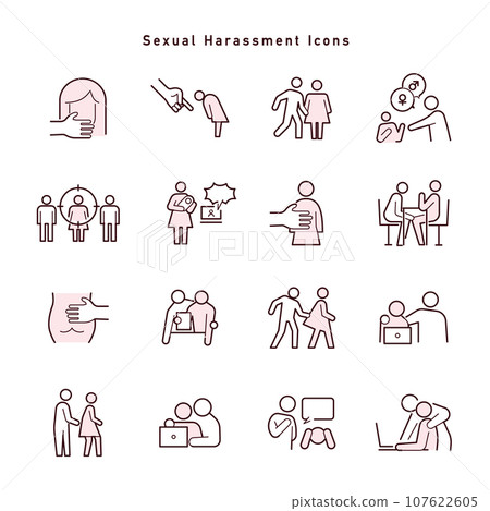關於各種類型的性騷擾的圖示集 關於各種類型的性騷擾的圖示集 107622605