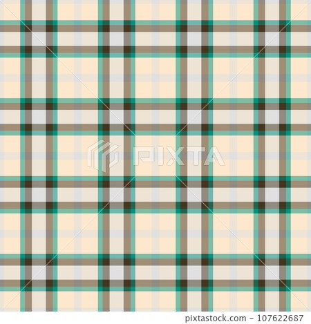 Fabric plaid pattern of textile check tartan with a vector texture seamless background. Fabric plaid pattern of textile check tartan with a vector texture seamless background. 107622687