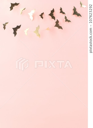 Pink Halloween flyer or greeting card background or template 107623292