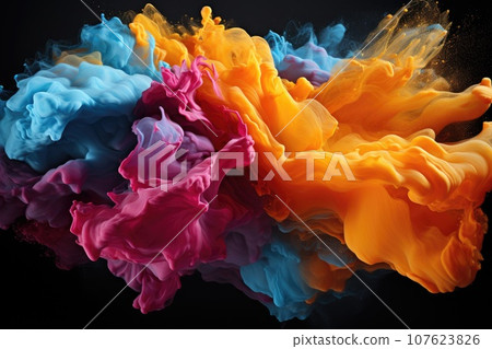 splash of rainbow sand. realistic abstract texture splash of rainbow sand. realistic abstract texture 107623826