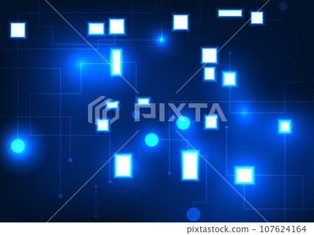 Circuit board technology abstract background Circuit board lines connected to an electronic system that is transmitting operational commands to various parts for processing and following commands 107624164