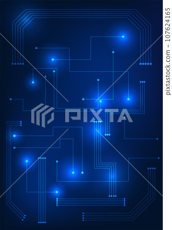 Abstract technology background The dimensional overlapping technology circuit line elements are fascinating. Technology vector illustration, wallpaper, poster 107624165