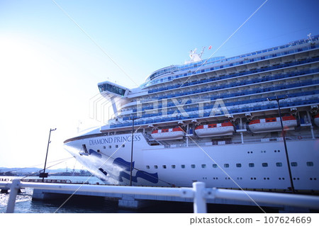 Luxury cruise ship Diamond Princess anchored Luxury cruise ship Diamond Princess anchored 107624669