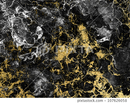 Black, white and Gold Marbling Texture design for poster, brochure, invitation, cover book, catalog. 107626058