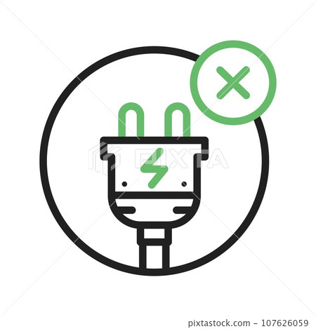 No Electricity icon vector image. 107626059
