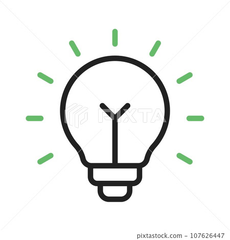 Lightbulb icon vector image. 107626447