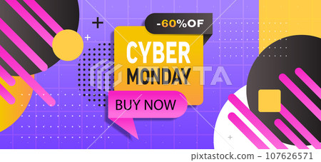 cyber monday sale special offer sale poster shopping flyer holiday promotion hot price discount banner horizontal 107626571