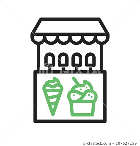 Ice Cream Stall icon vector image. 107627159