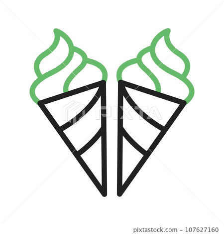 Ice Cream Cones icon vector image. 107627160