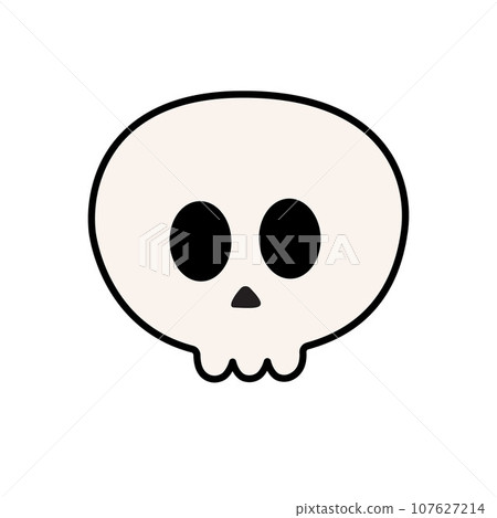 Vector retro groovy cartoon skull Vector retro groovy cartoon skull 107627214