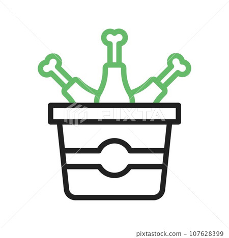 Chicken Bucket icon vector image. 107628399