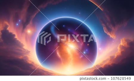 一顆在黑暗的銀河系中閃閃發光的星球 107628549