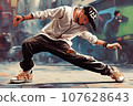 Men doing breakdance 107628643