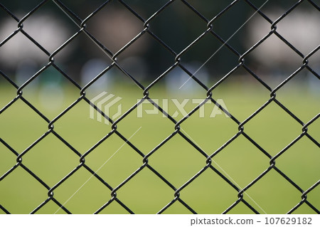 wire mesh fence on the ground wire mesh fence on the ground 107629182