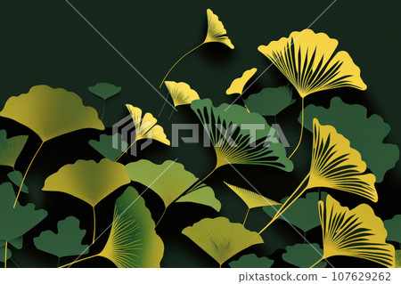 Beautiful botanical composition in a paper cut style design. 107629262