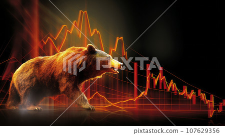 bear market concept with stock chart digital numbers crisis red price drop arrow down chart fall / stock market bear finance risk trend investment business and money losing moving economic bear market concept with stock chart digital numbers crisis red price drop arrow down chart fall / stock market bear finance risk trend investment business and money losing moving economic 107629356
