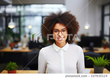 Inspirational Office Setting with a Diverse Woman 107630124