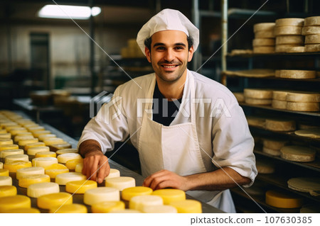 Expert Cheese Maker in Uniform Expert Cheese Maker in Uniform 107630385