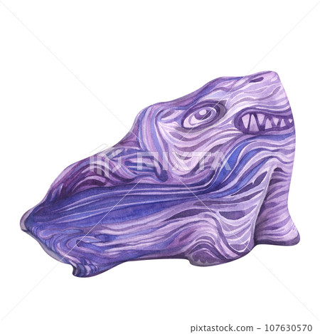 Watercolor purple charoite for horoscope, sacred health, alchemy, magic, Halloween 107630570