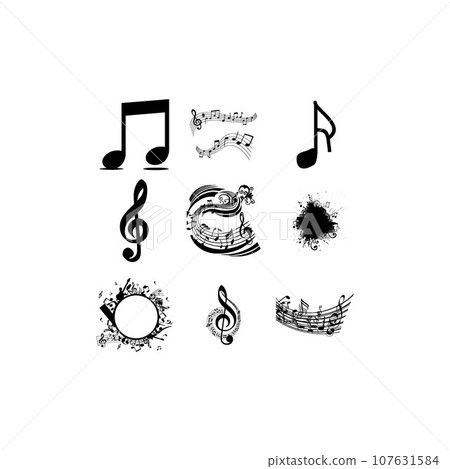 note sign music instrumental icon set design note sign music instrumental icon set design 107631584