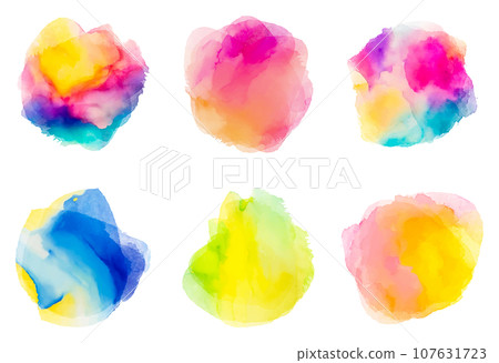 Watercolor colorful round texture (vector) Watercolor colorful round texture (vector) 107631723