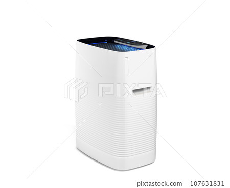 Modern air cleaner perspective view 3d render on white 107631831