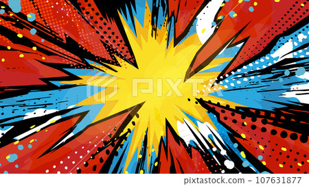 American comic style explosion background illustration_colorful_16:9 American comic style explosion background illustration_colorful_16:9 107631877