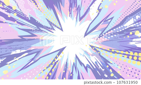 美式漫畫風格爆炸背景插畫_紫色_16:9 107631950