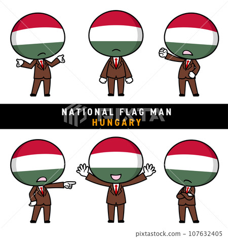 A character set that personifies the Hungarian flag. 107632405
