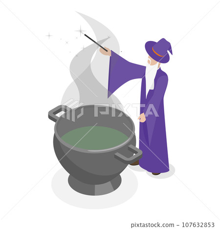 3D Isometric Flat Vector Set of Fairytale Characters and Items. Item 5 107632853