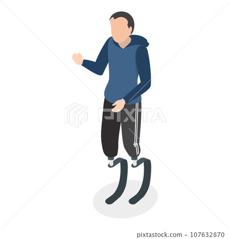 3D Isometric Flat Vector Illustration of People with Different Types Of Disabilities. Item 7 3D Isometric Flat Vector Illustration of People with Different Types Of Disabilities. Item 7 107632870