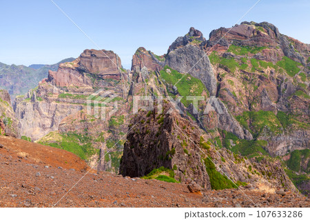 Pico do Arieiro, Madeira Island, Portugal. Mountain landscape photo Pico do Arieiro, Madeira Island, Portugal. Mountain landscape photo 107633286