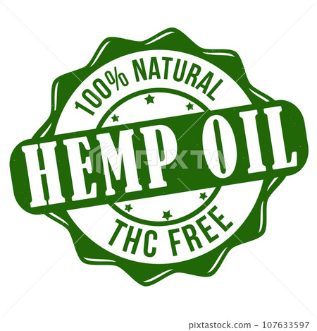 Hemp oil grunge rubber stamp Hemp oil grunge rubber stamp 107633597