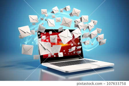 Marketing and business ideas through email, email or newsletter. email marketing or newsletter concept, sending e-mails. Easy to send and receive information online, Bright color, ultra realistic Marketing and business ideas through email, email or newsletter. email marketing or newsletter concept, sending e-mails. Easy to send and receive information online, Bright color, ultra realistic 107633758