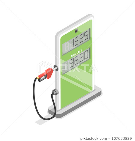 3D Isometric Flat Vector Set of Electromobile Charging Station. Item 1 3D Isometric Flat Vector Set of Electromobile Charging Station. Item 1 107633829