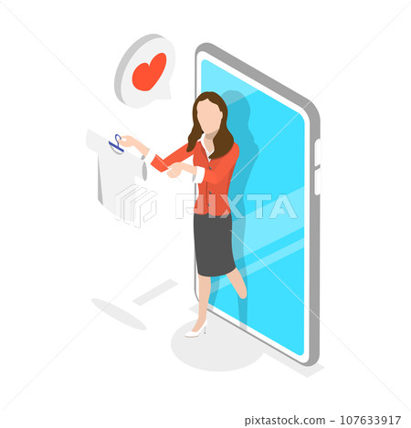 3D Isometric Flat Vector Illustration of Online Swap. Item 2 107633917