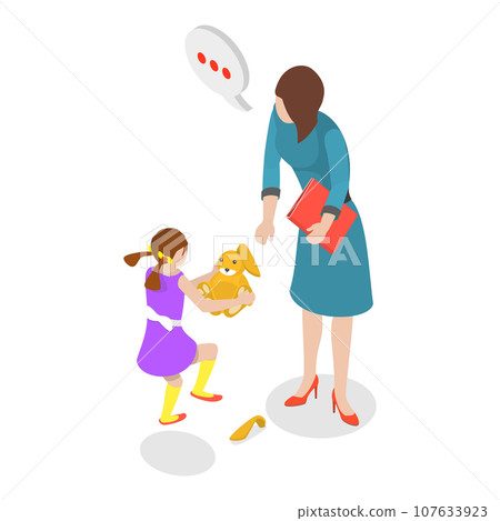 3D Isometric Flat Vector Illustration of ADHD Problem. Item 2 107633923